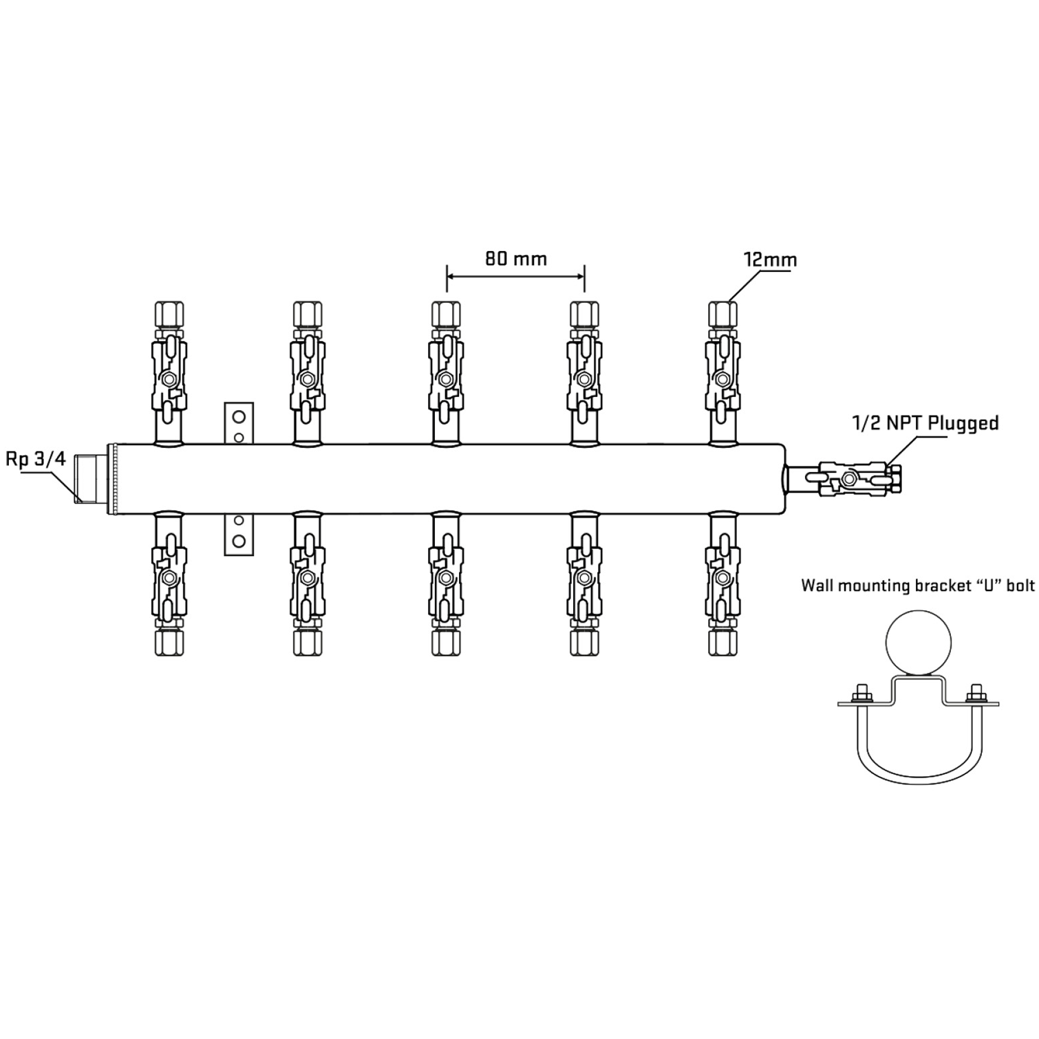 M510A030611 Manifolds Stainless Steel Double Sided