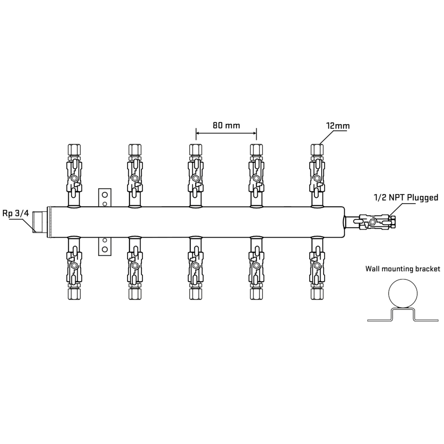 M510A030612 Manifolds Stainless Steel Double Sided