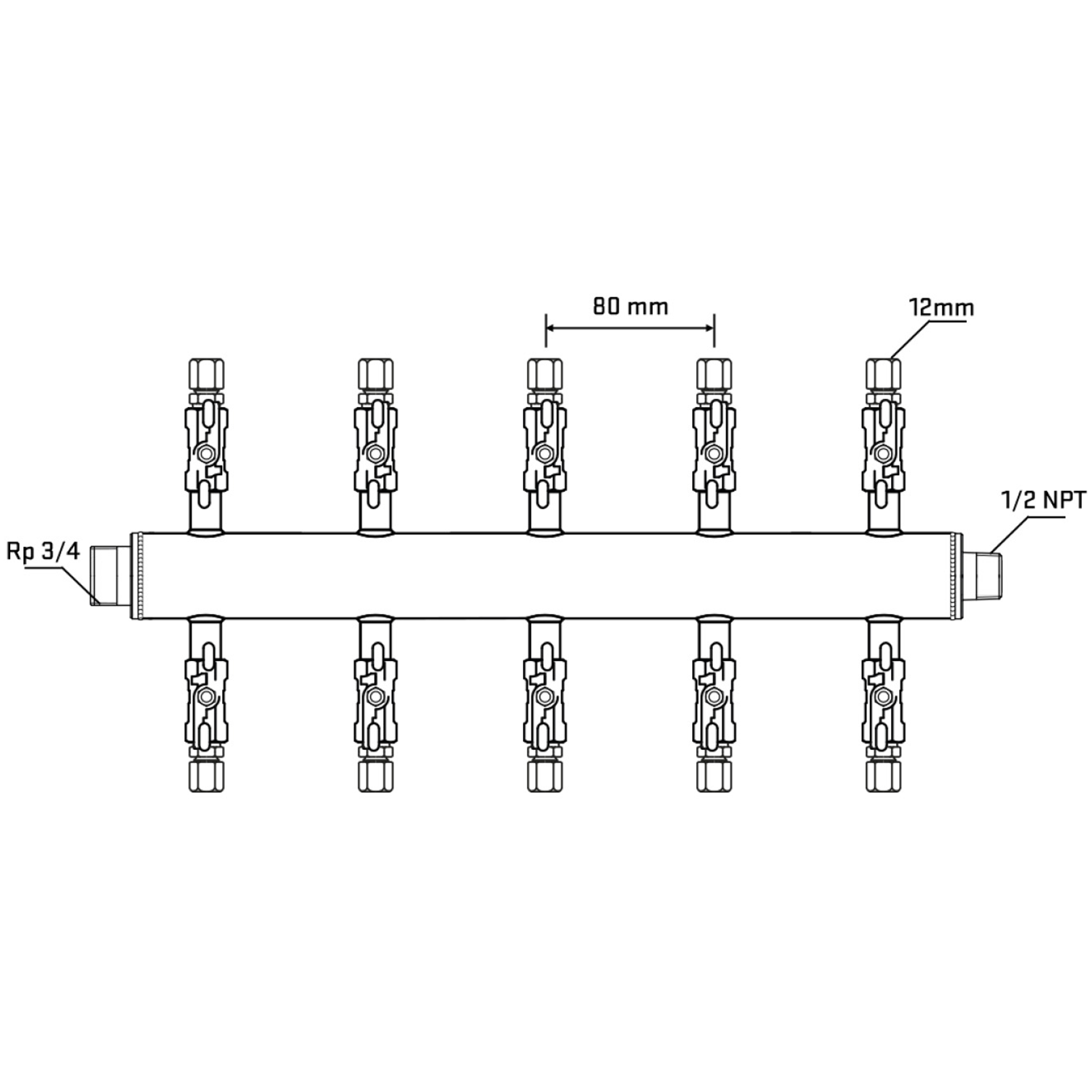 M510A030630 Manifolds Stainless Steel Double Sided