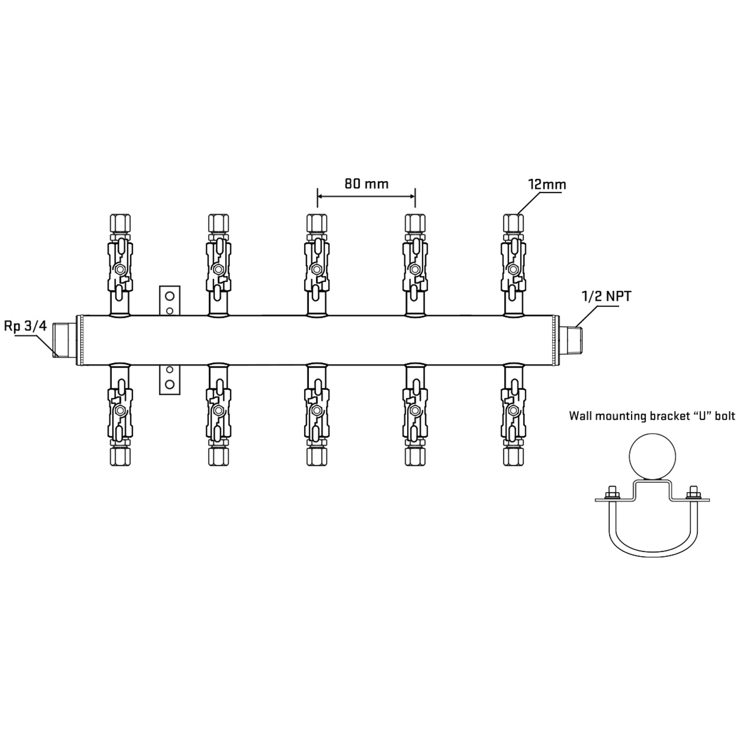 M510A030631 Manifolds Stainless Steel Double Sided