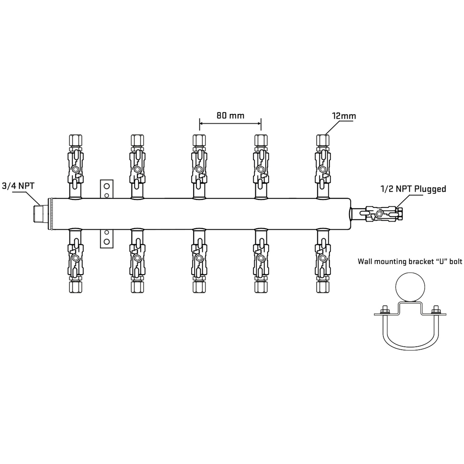 M510A030811 Manifolds Stainless Steel Double Sided