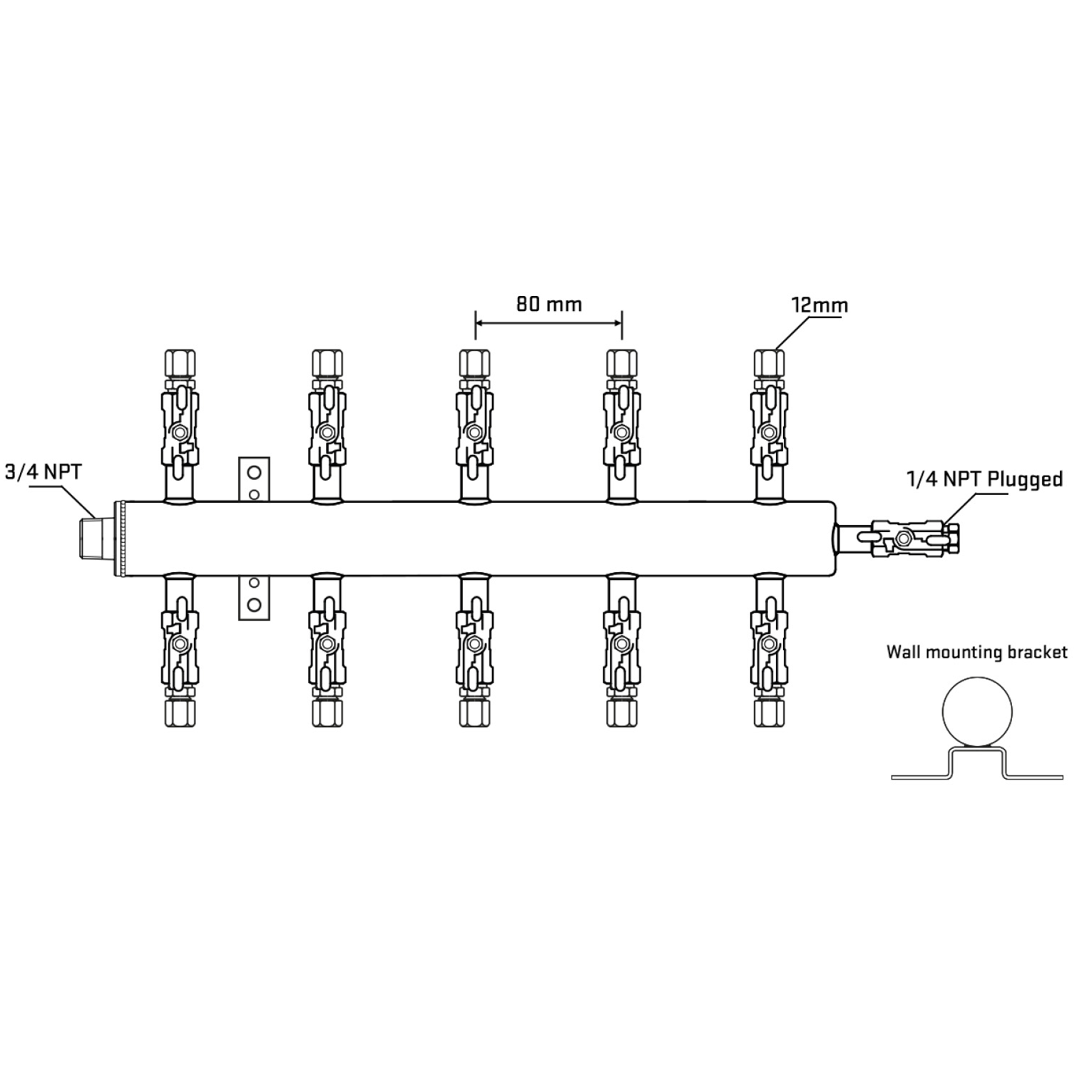 M510A030822 Manifolds Stainless Steel Double Sided