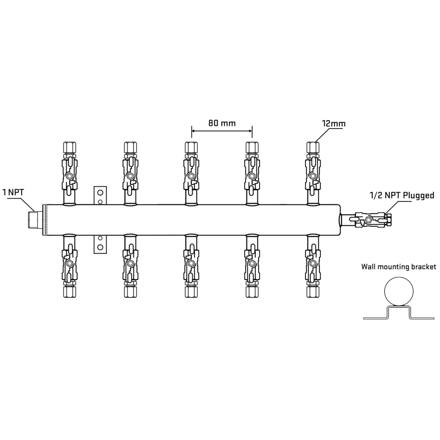 M510A030912 Manifolds Stainless Steel Double Sided