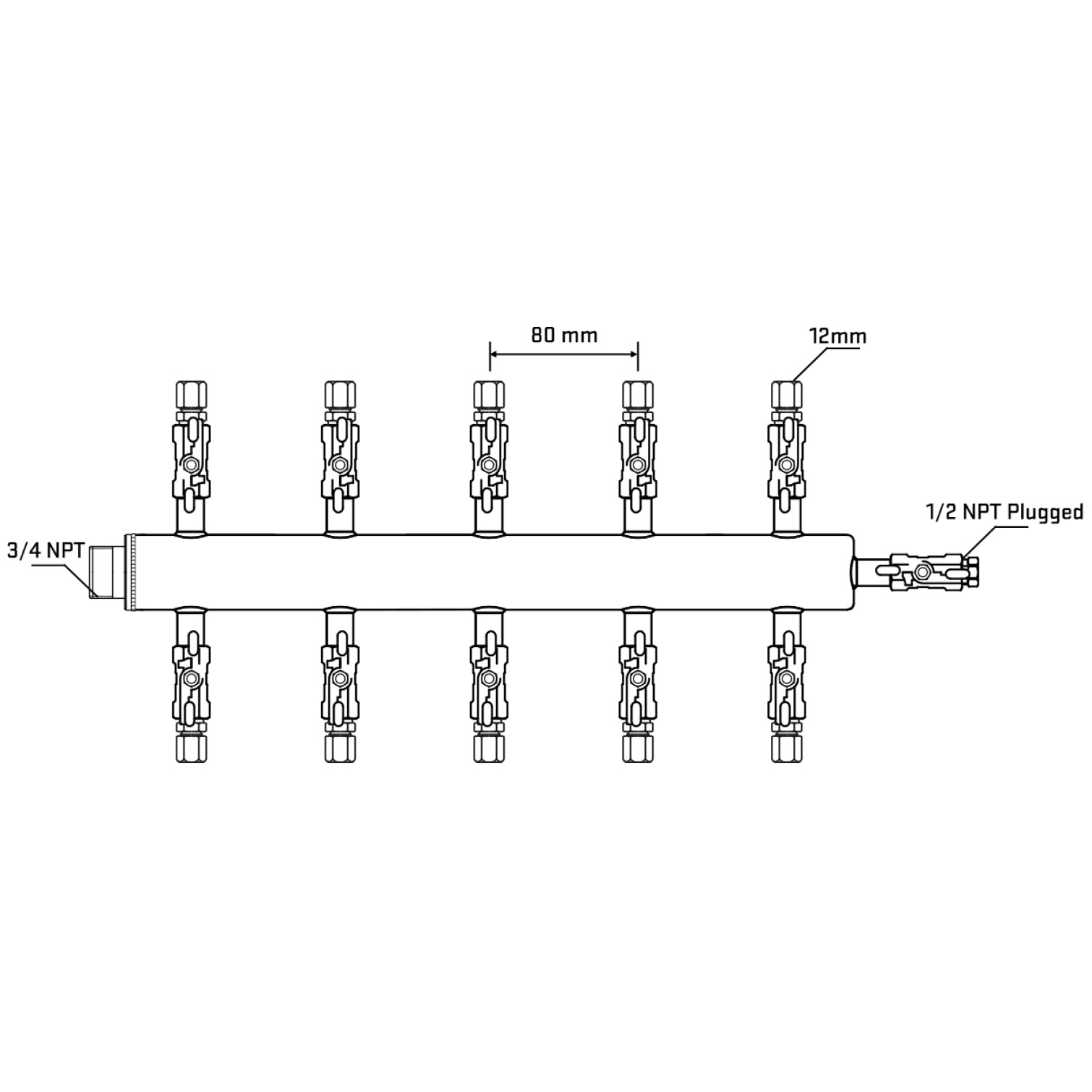 M510A031010 Manifolds Stainless Steel Double Sided