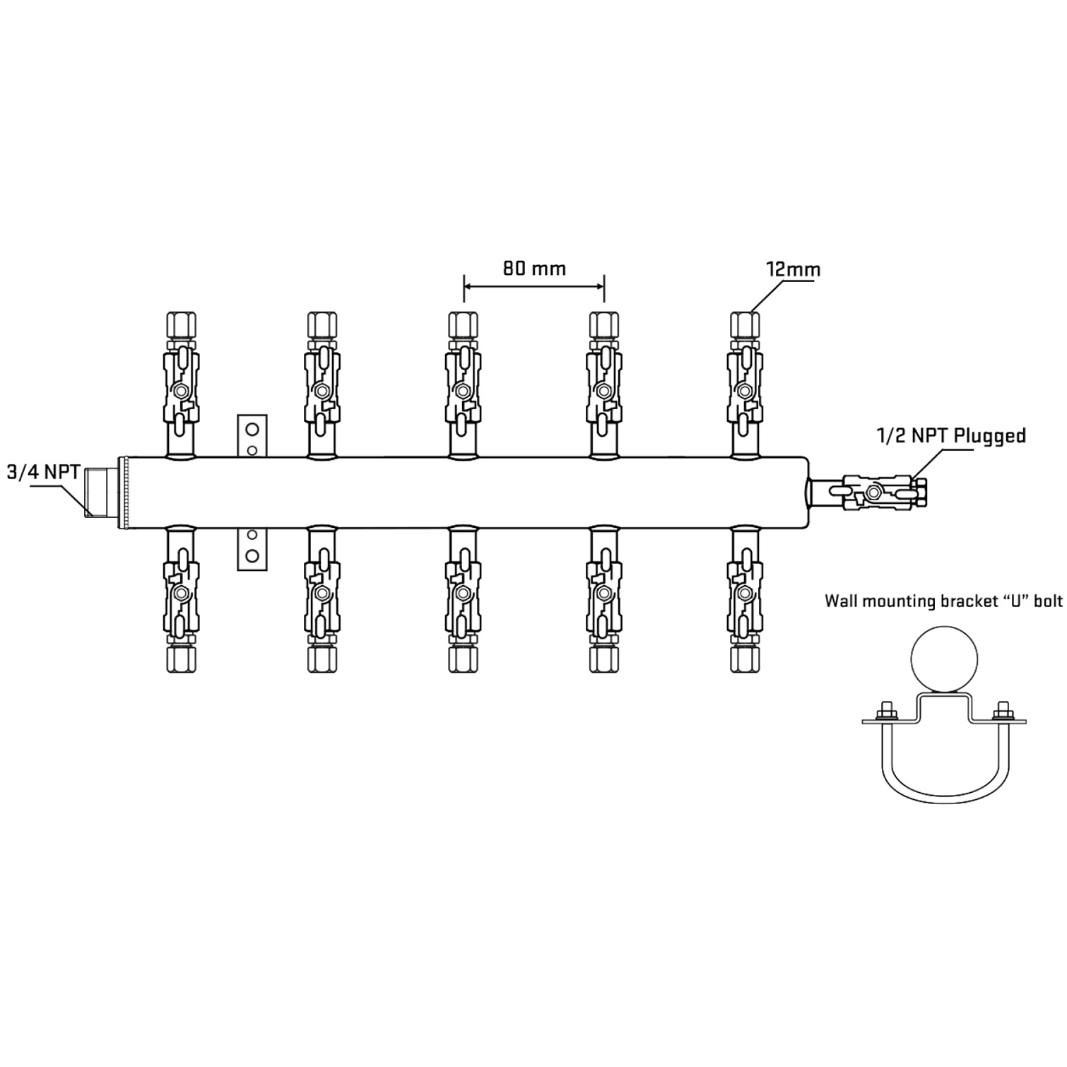 M510A031011 Manifolds Stainless Steel Double Sided