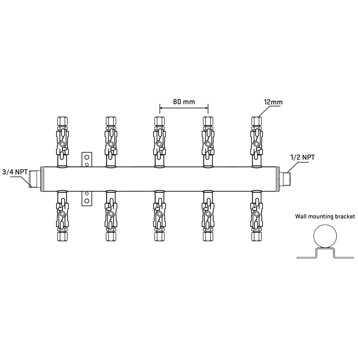 M510A031032 Manifolds Stainless Steel Double Sided