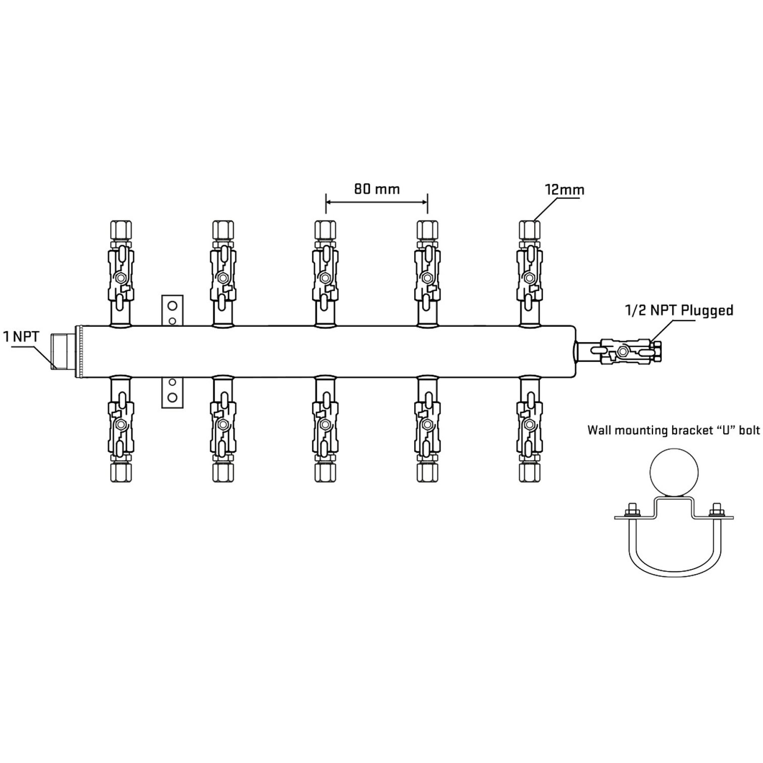 M510A031111 Manifolds Stainless Steel Double Sided