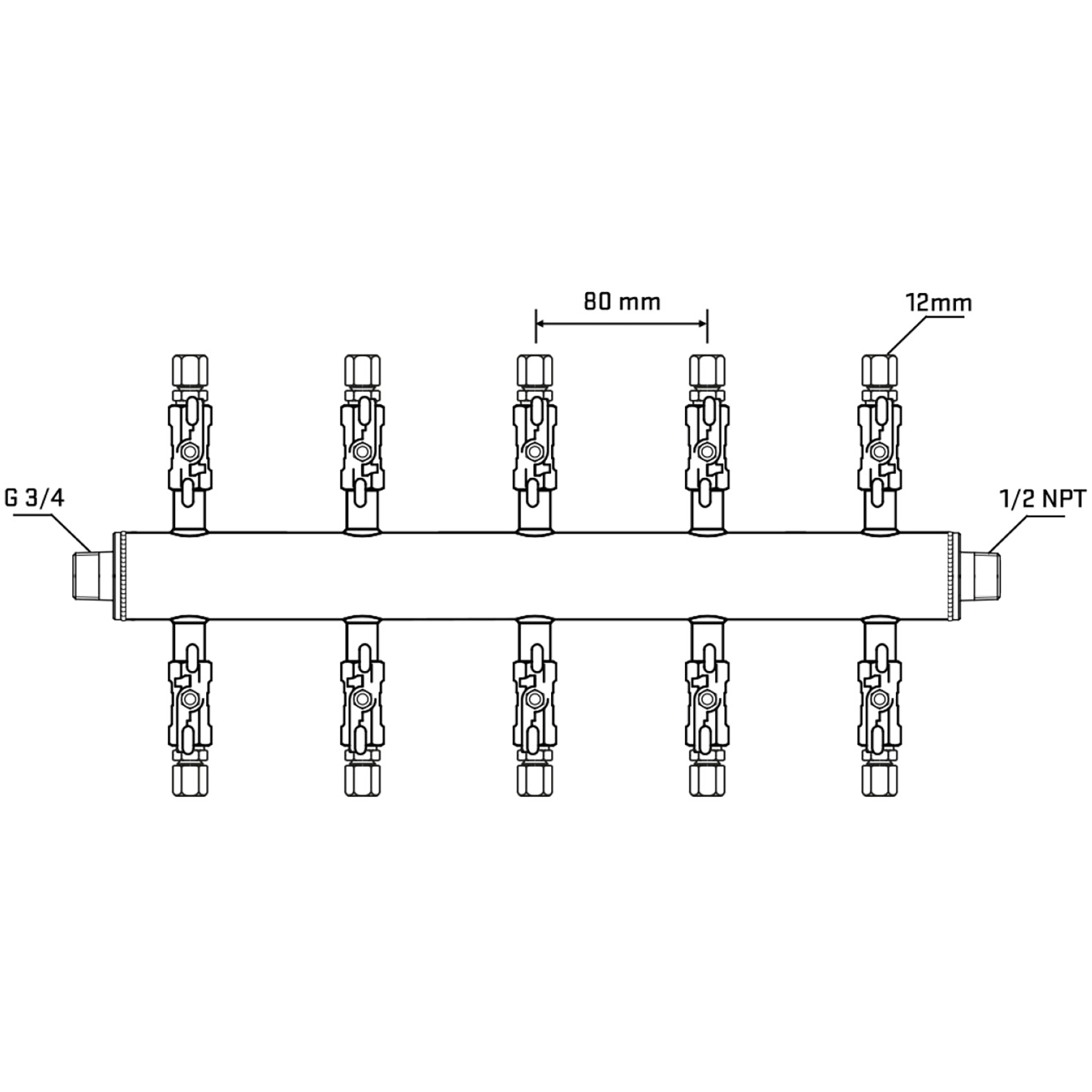 M510A040430 Manifolds Stainless Steel Double Sided