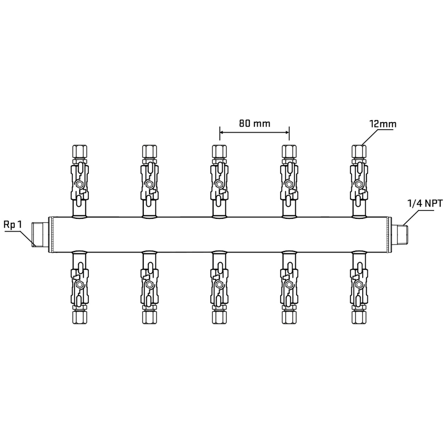 M510A040740 Manifolds Stainless Steel Double Sided