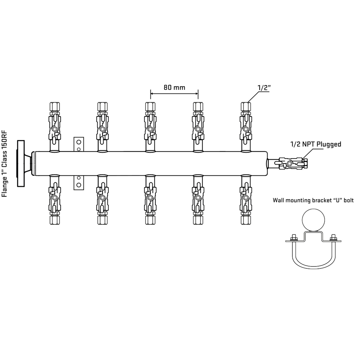 M510A050111 Manifolds Stainless Steel Double Sided