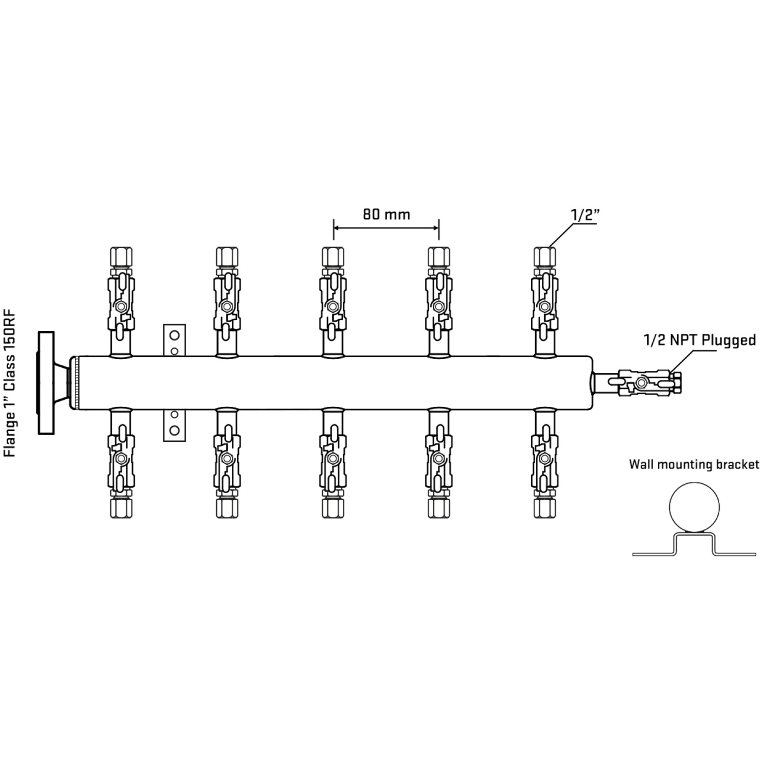 M510A050112 Manifolds Stainless Steel Double Sided