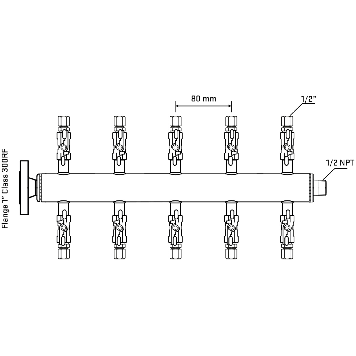 M510A050230 Manifolds Stainless Steel Double Sided