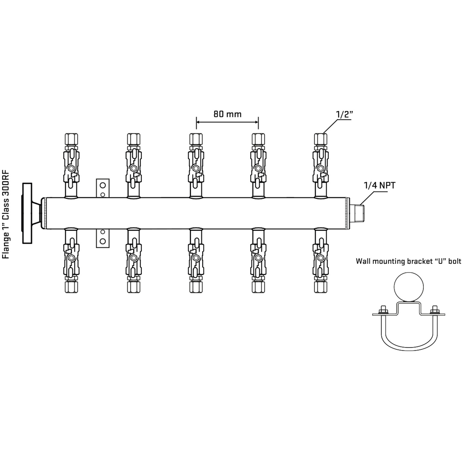 M510A050241 Manifolds Stainless Steel Double Sided