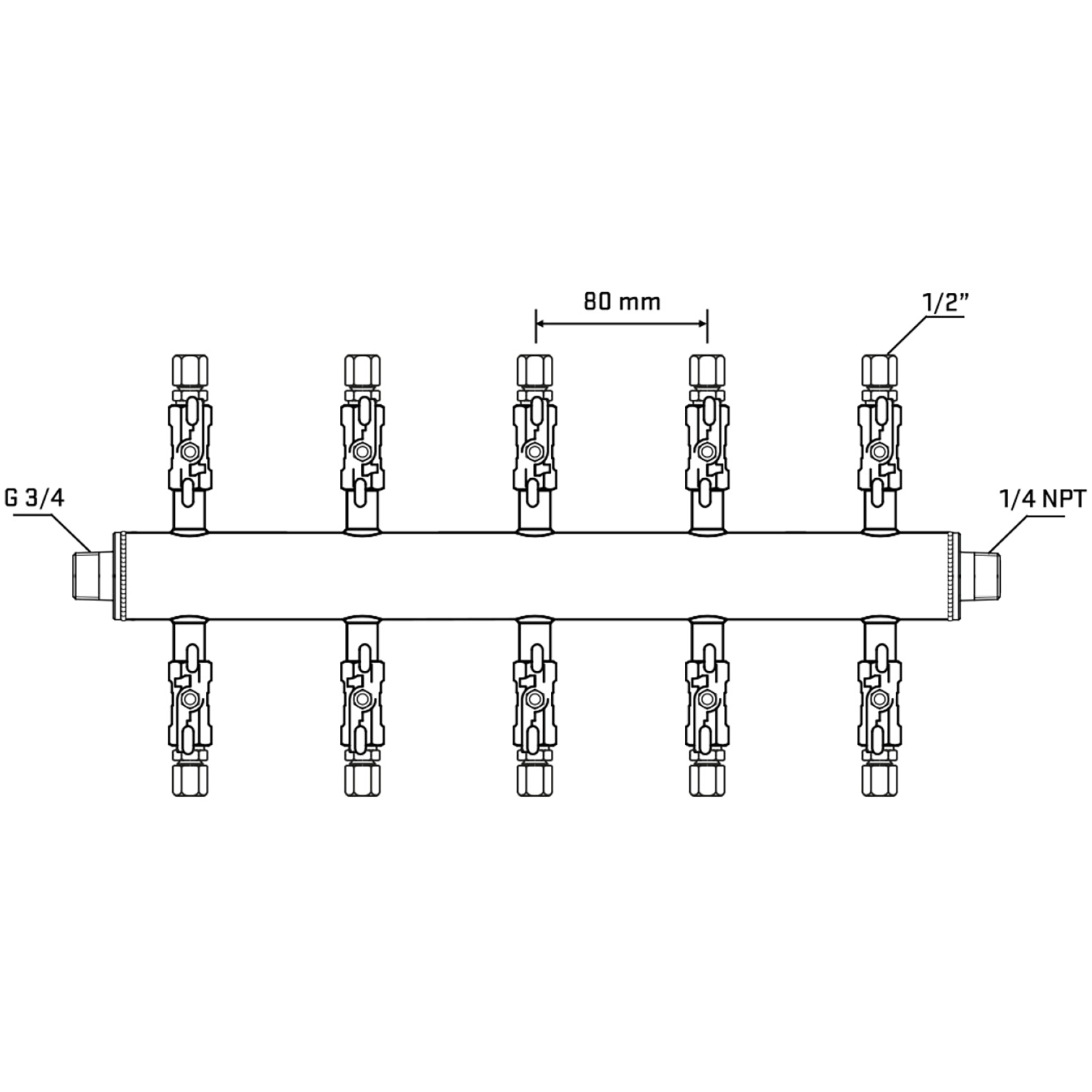 M510A050440 Manifolds Stainless Steel Double Sided