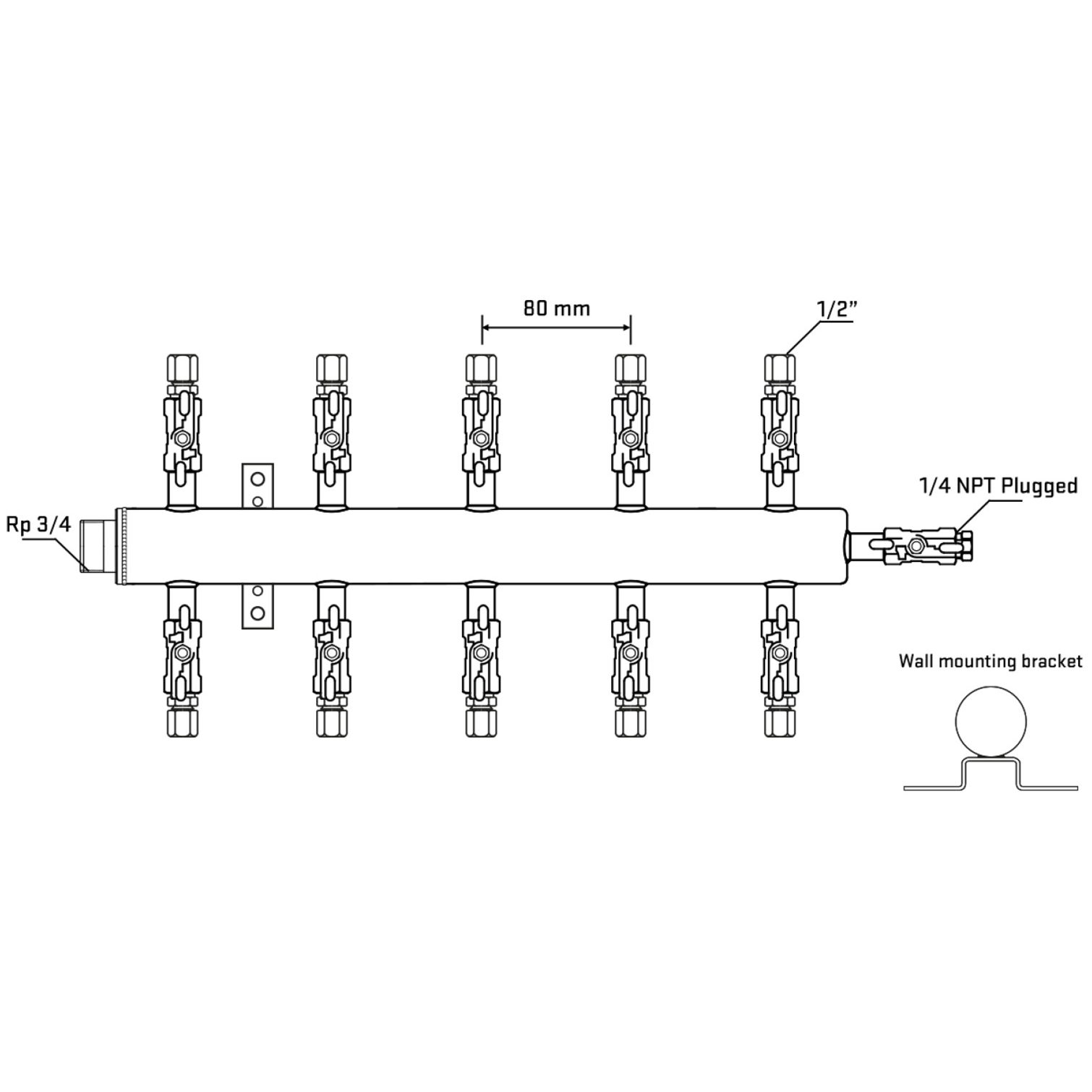 M510A050622 Manifolds Stainless Steel Double Sided