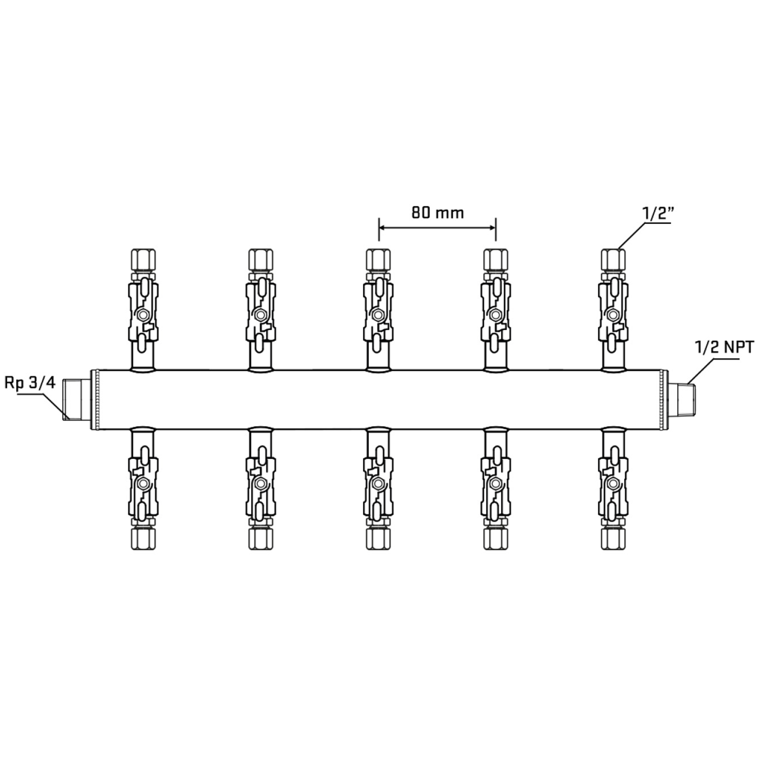 M510A050630 Manifolds Stainless Steel Double Sided