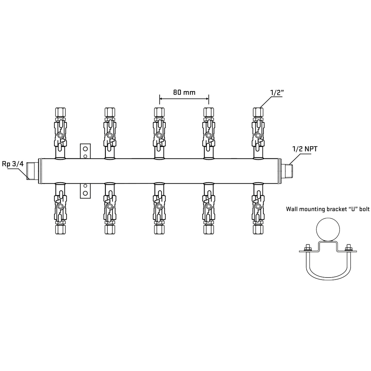 M510A050631 Manifolds Stainless Steel Double Sided