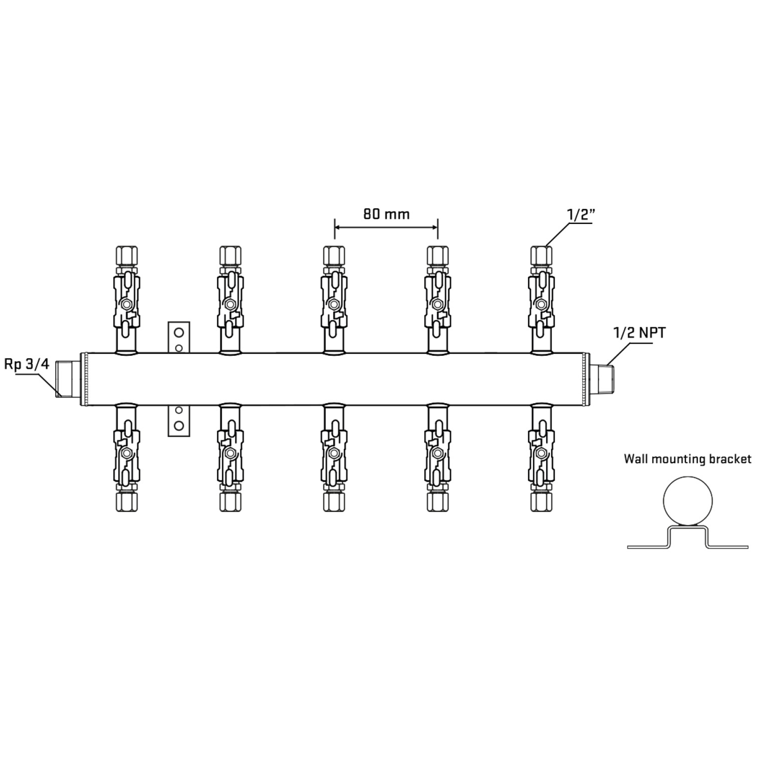 M510A050632 Manifolds Stainless Steel Double Sided