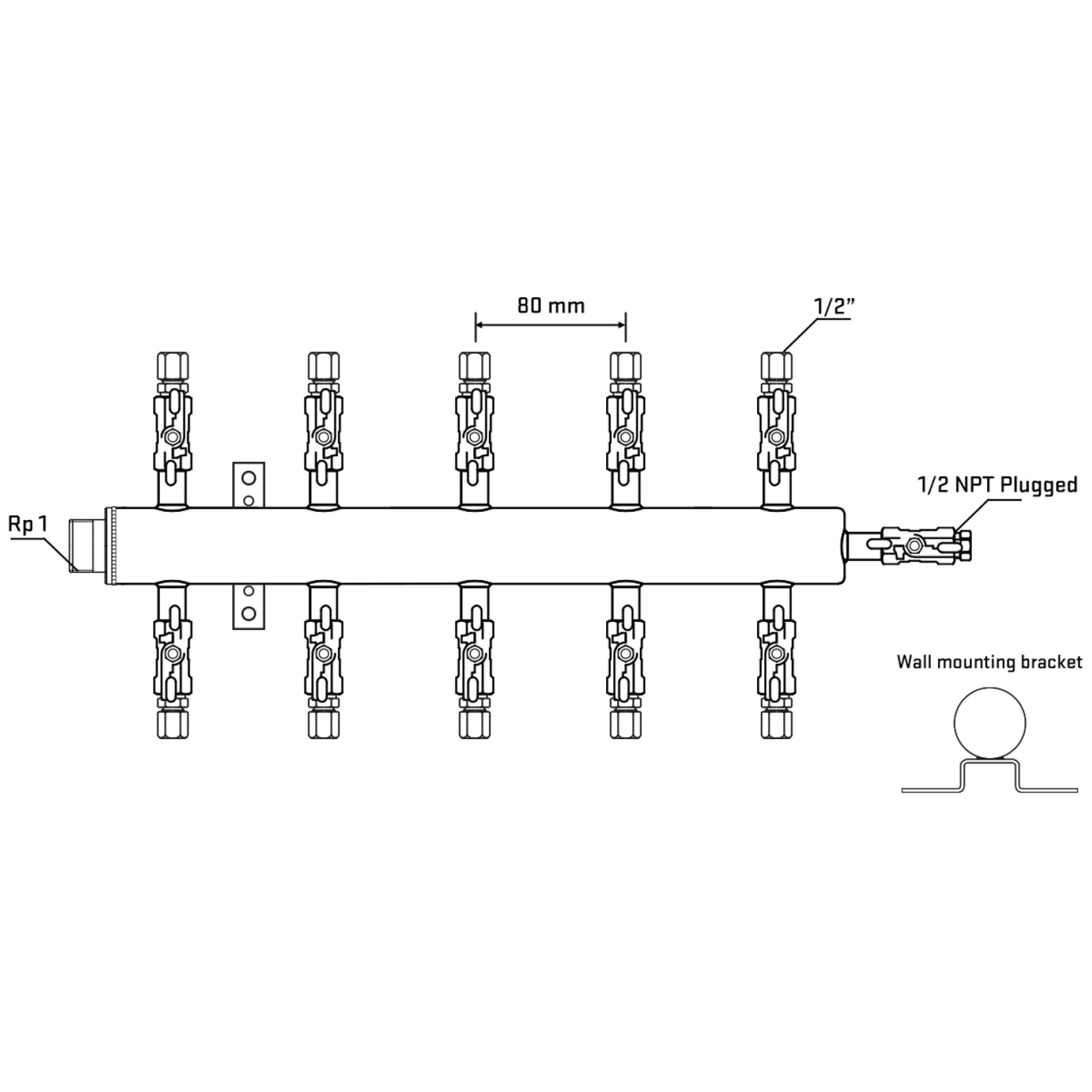 M510A050712 Manifolds Stainless Steel Double Sided