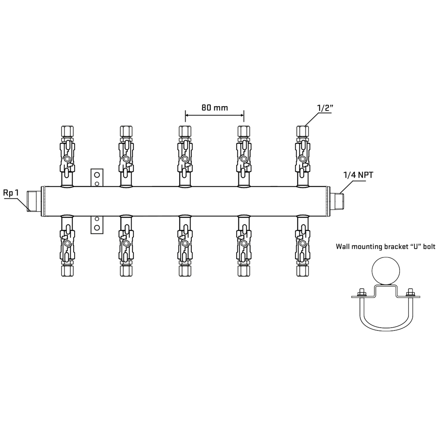 M510A050741 Manifolds Stainless Steel Double Sided