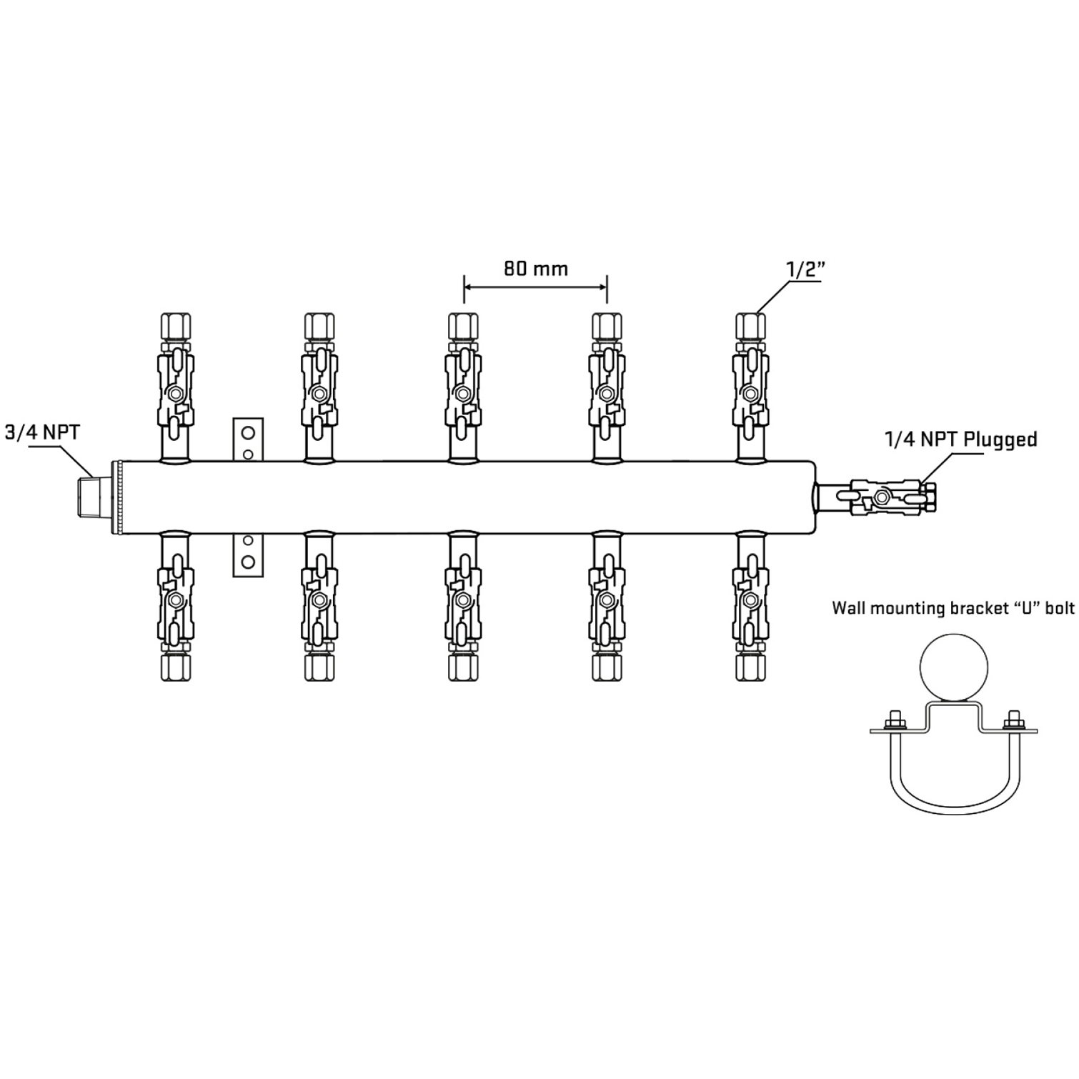 M510A050821 Manifolds Stainless Steel Double Sided