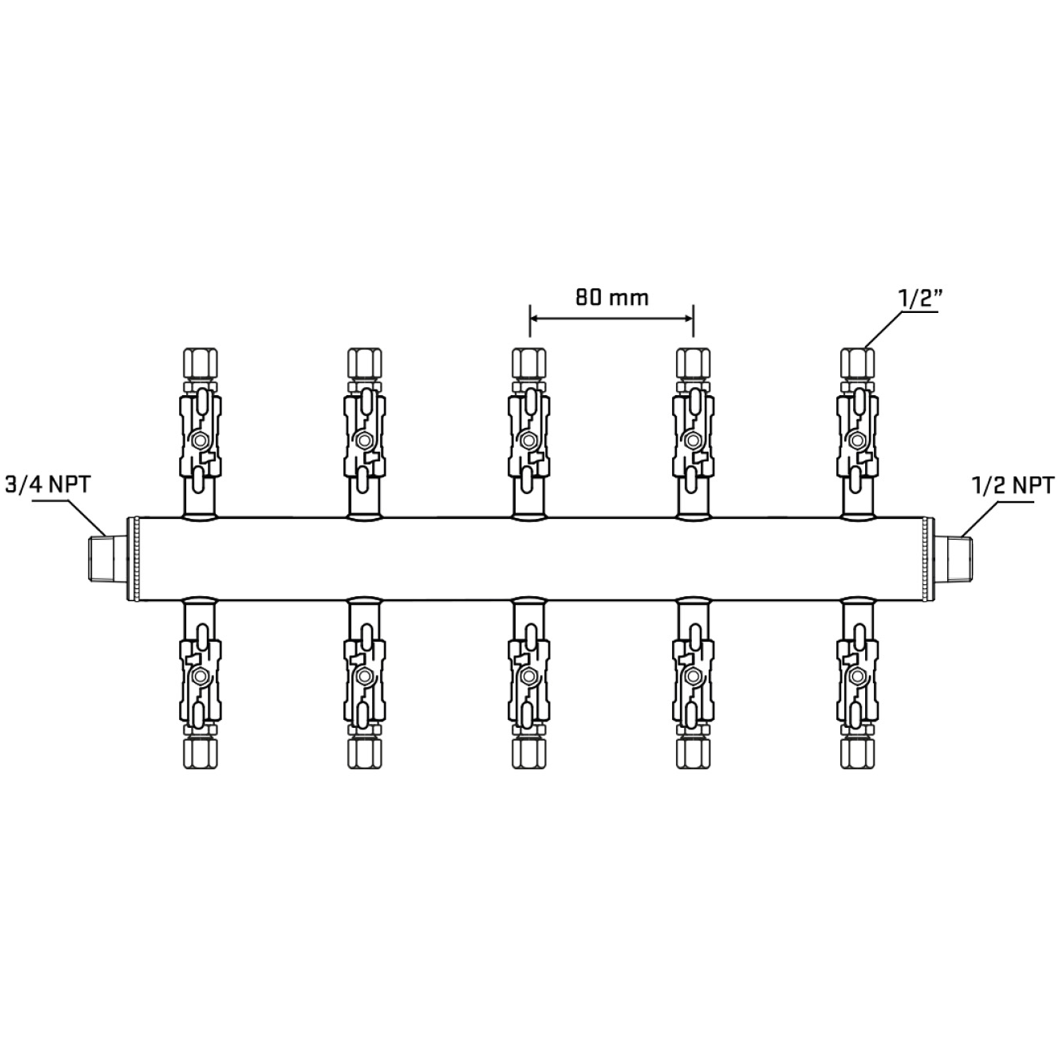 M510A050830 Manifolds Stainless Steel Double Sided