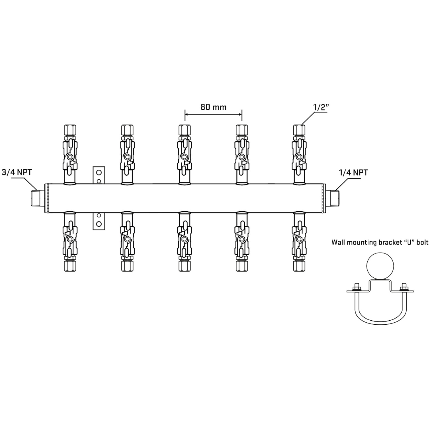 M510A050841 Manifolds Stainless Steel Double Sided