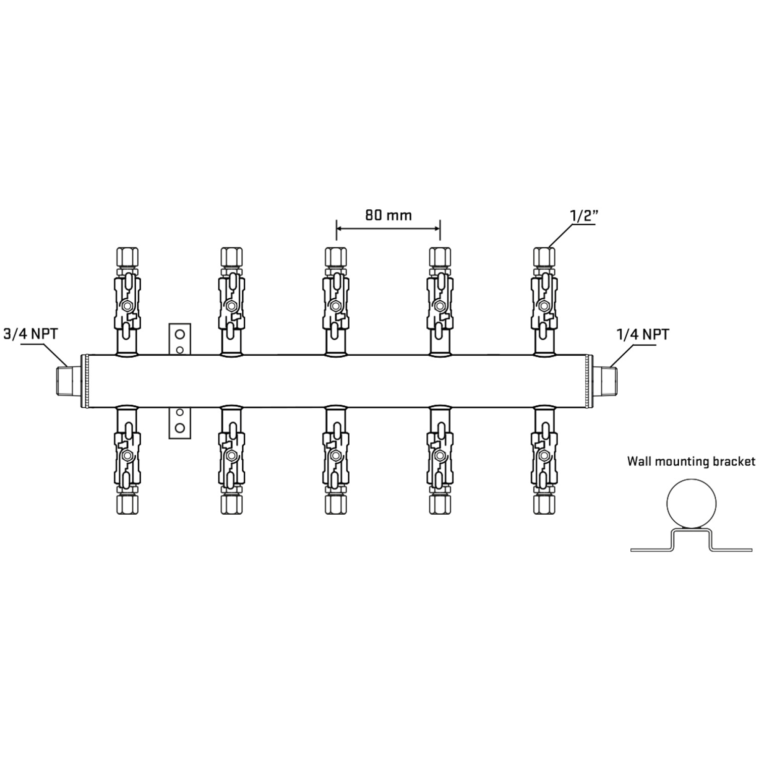 M510A050842 Manifolds Stainless Steel Double Sided