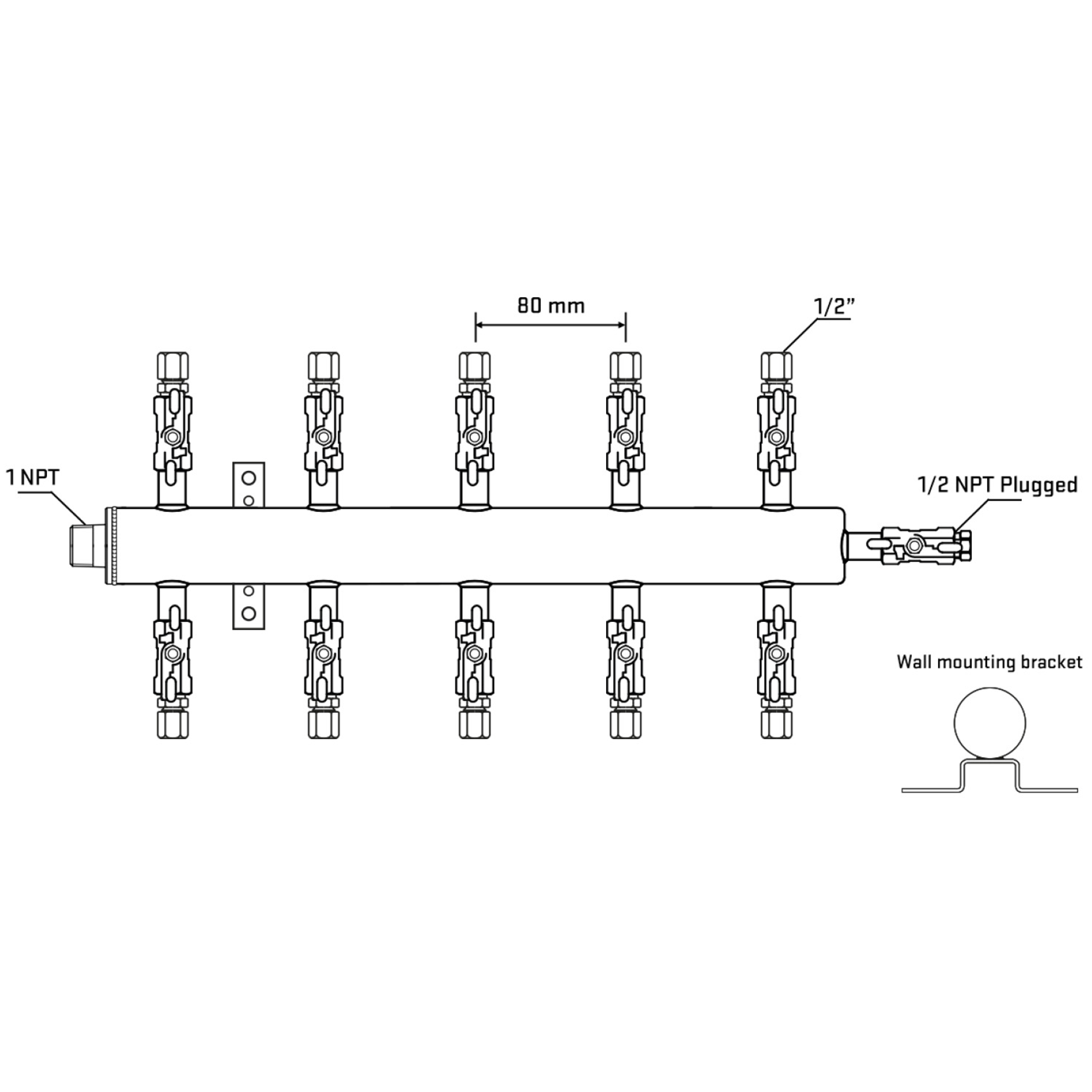 M510A050912 Manifolds Stainless Steel Double Sided