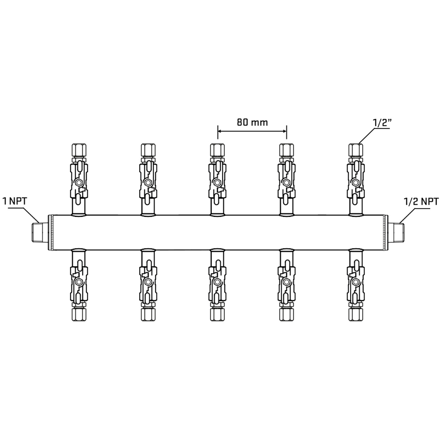 M510A050930 Manifolds Stainless Steel Double Sided