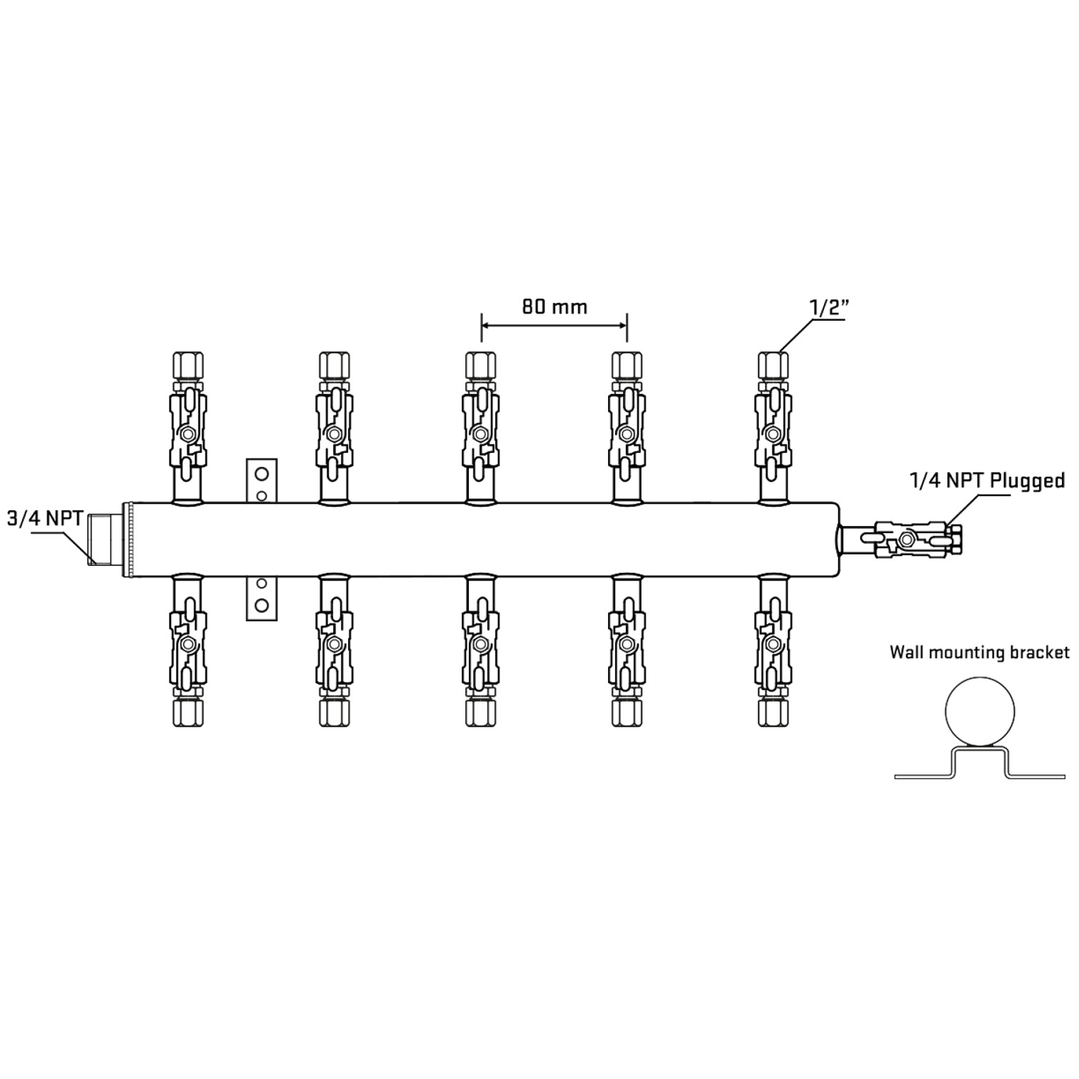 M510A051022 Manifolds Stainless Steel Double Sided