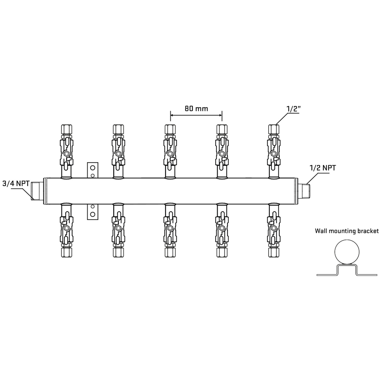 M510A051032 Manifolds Stainless Steel Double Sided