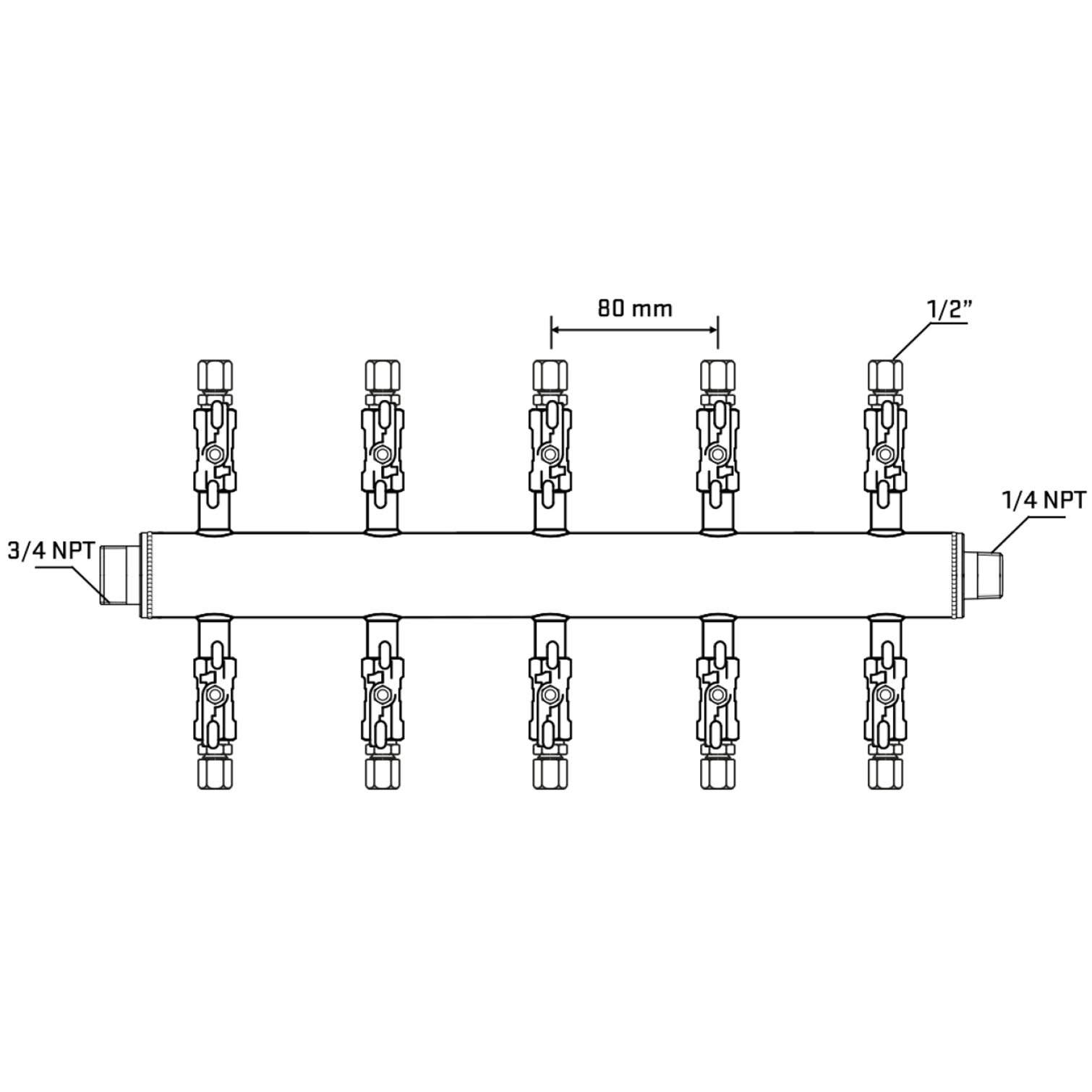 M510A051040 Manifolds Stainless Steel Double Sided