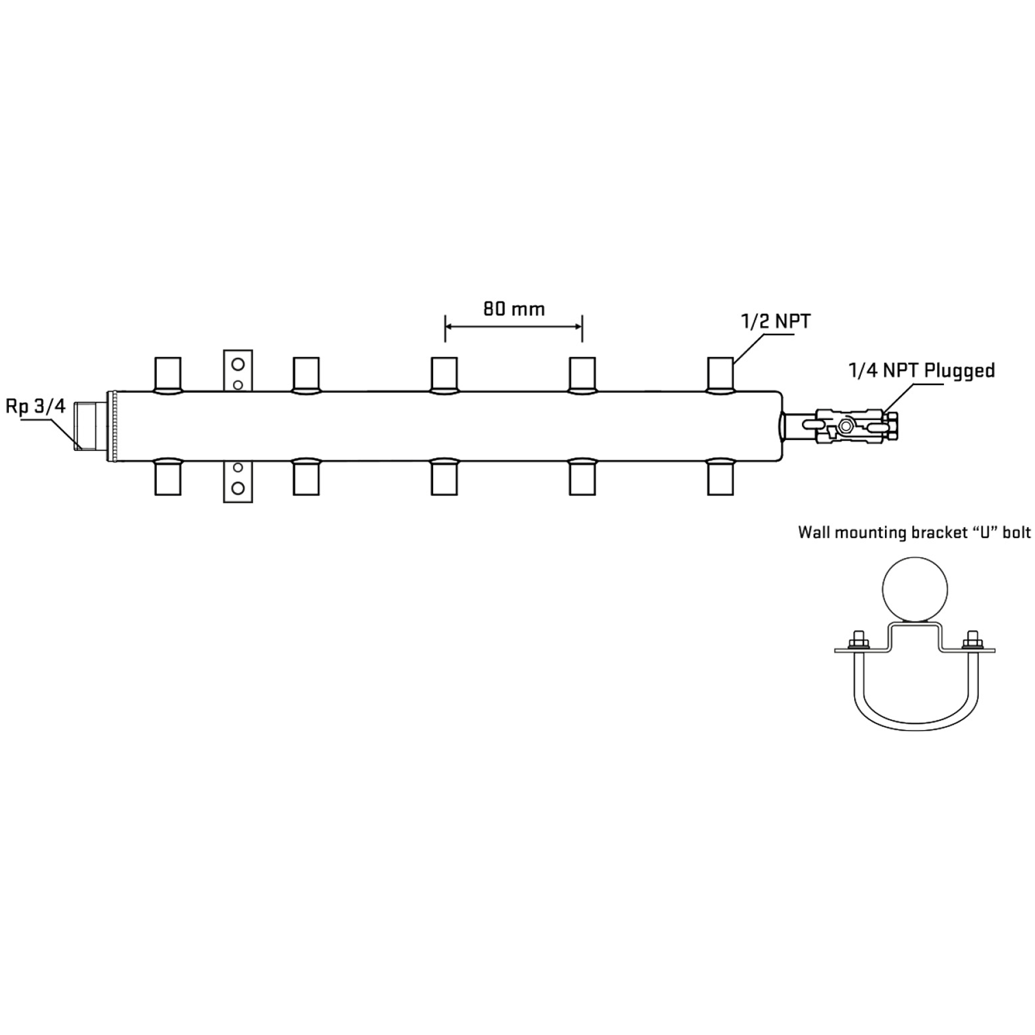 M510A060621 Manifolds Stainless Steel Double Sided