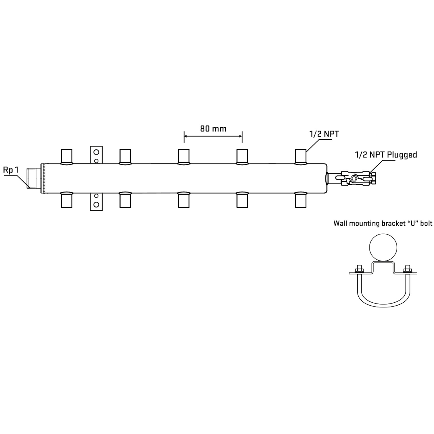 M510A060711 Manifolds Stainless Steel Double Sided