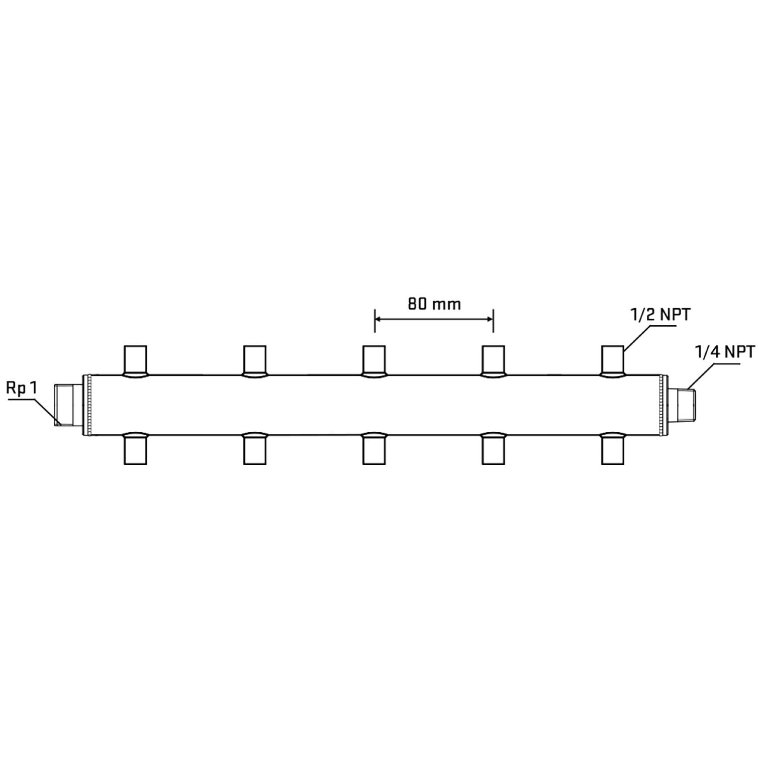 M510A060740 Manifolds Stainless Steel Double Sided