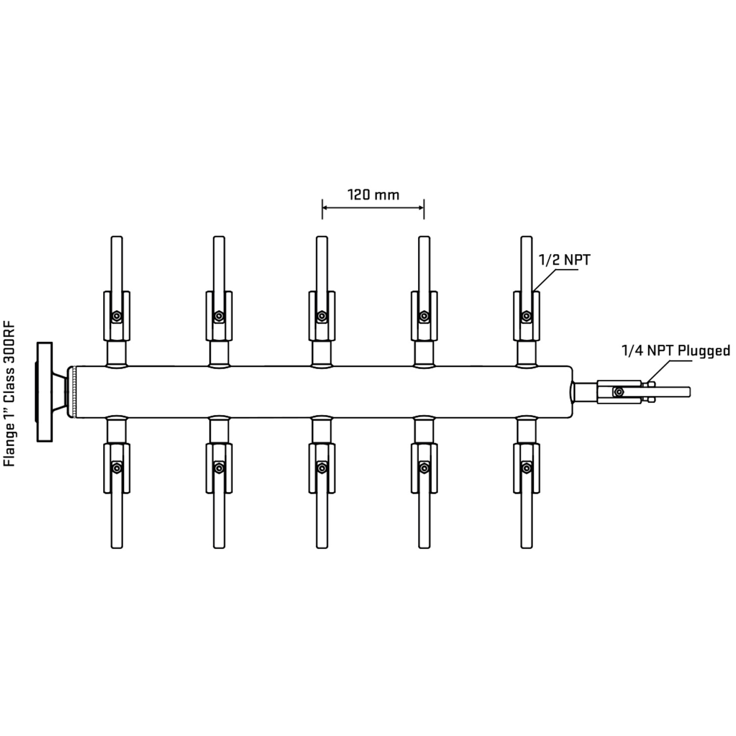 M510B080220 Manifolds Stainless Steel Double Sided