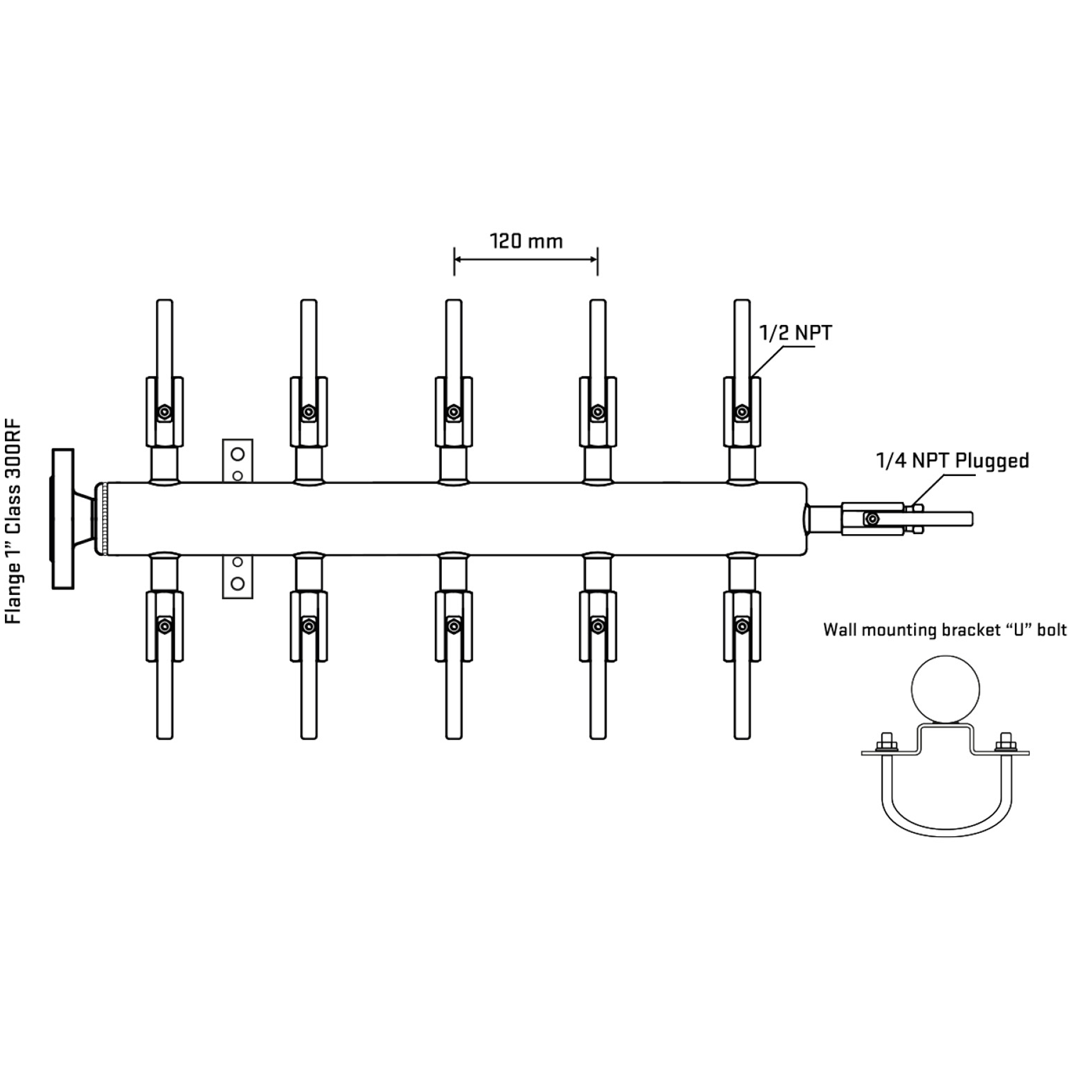 M510B080221 Manifolds Stainless Steel Double Sided