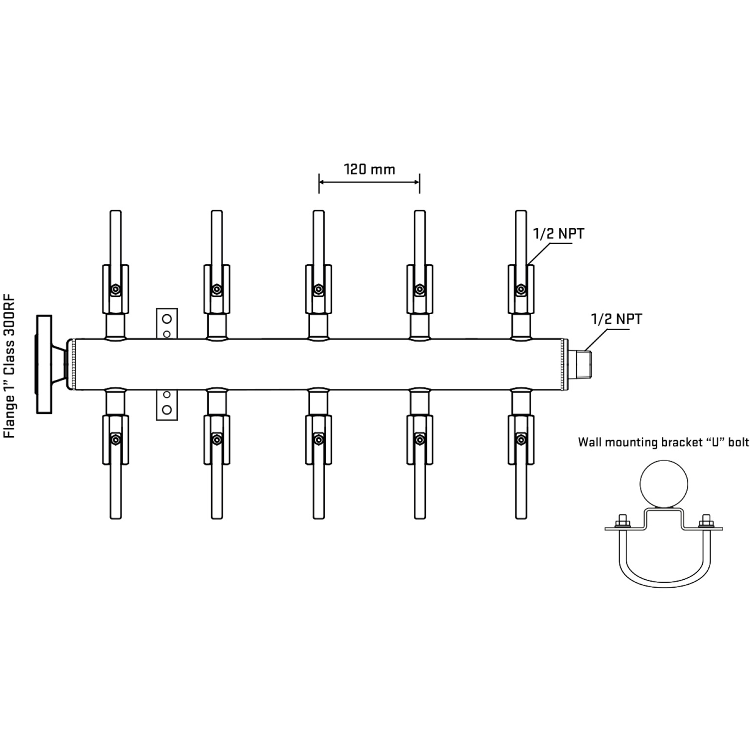 M510B080231 Manifolds Stainless Steel Double Sided