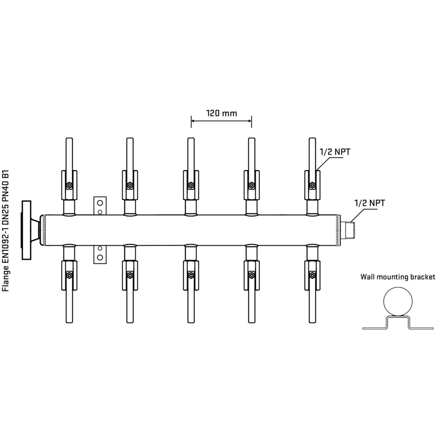 M510B080332 Manifolds Stainless Steel Double Sided