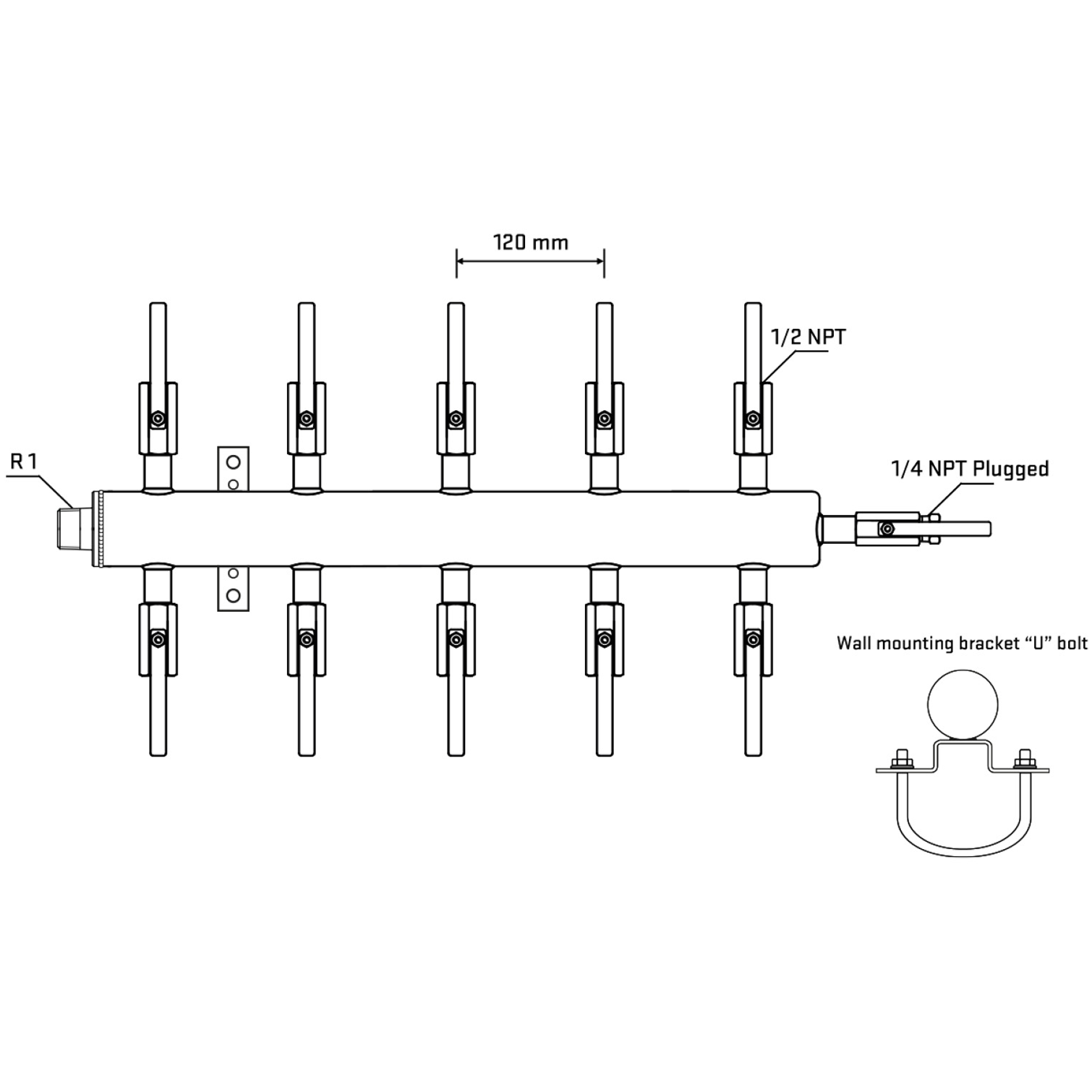 M510B080521 Manifolds Stainless Steel Double Sided