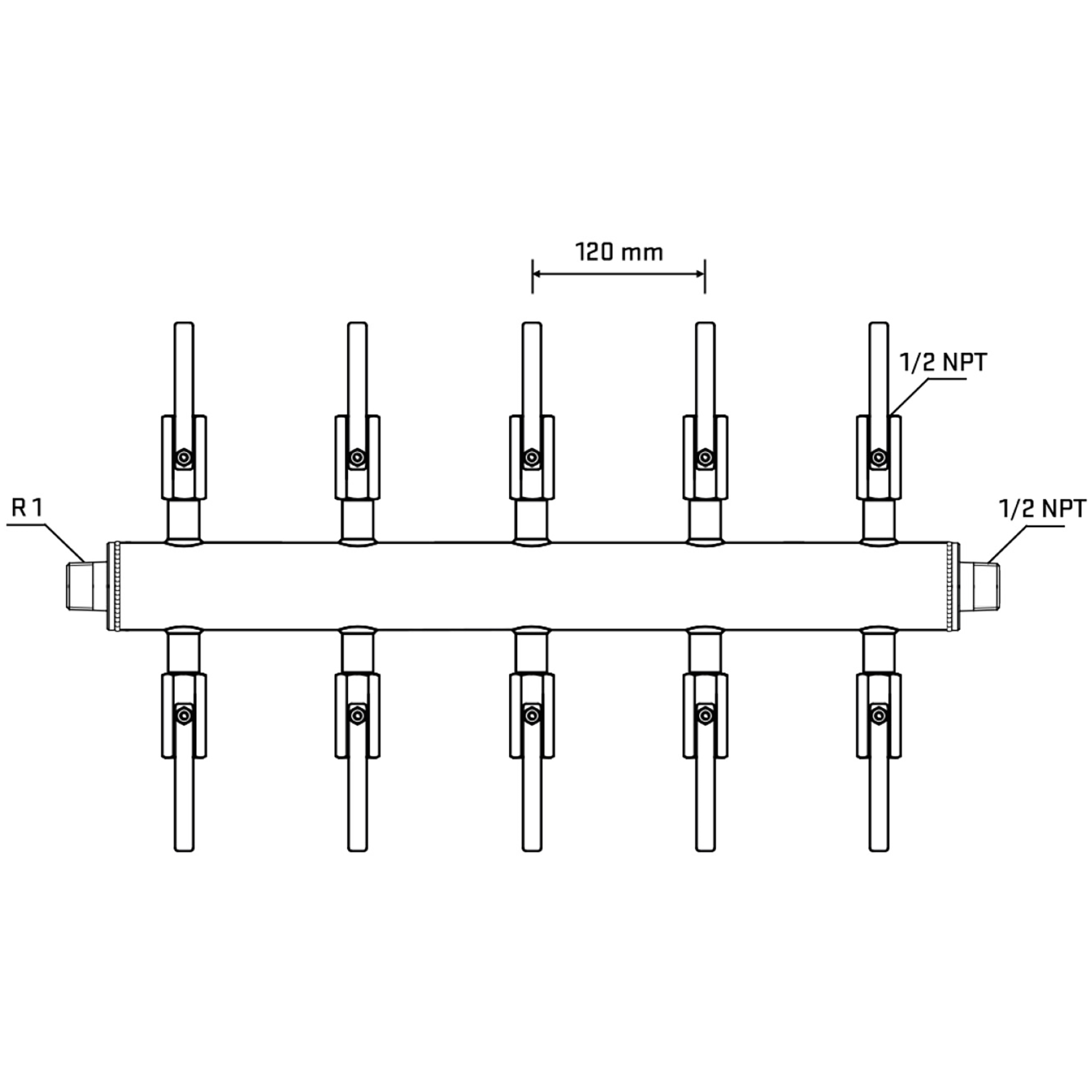 M510B080530 Manifolds Stainless Steel Double Sided