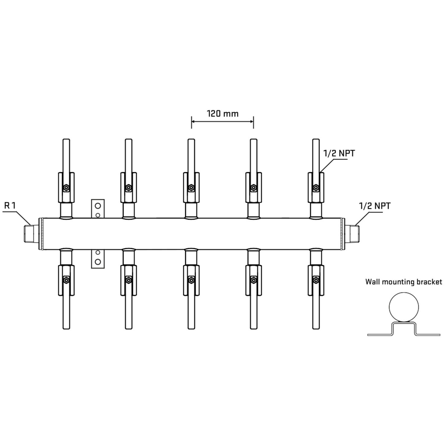 M510B080532 Manifolds Stainless Steel Double Sided