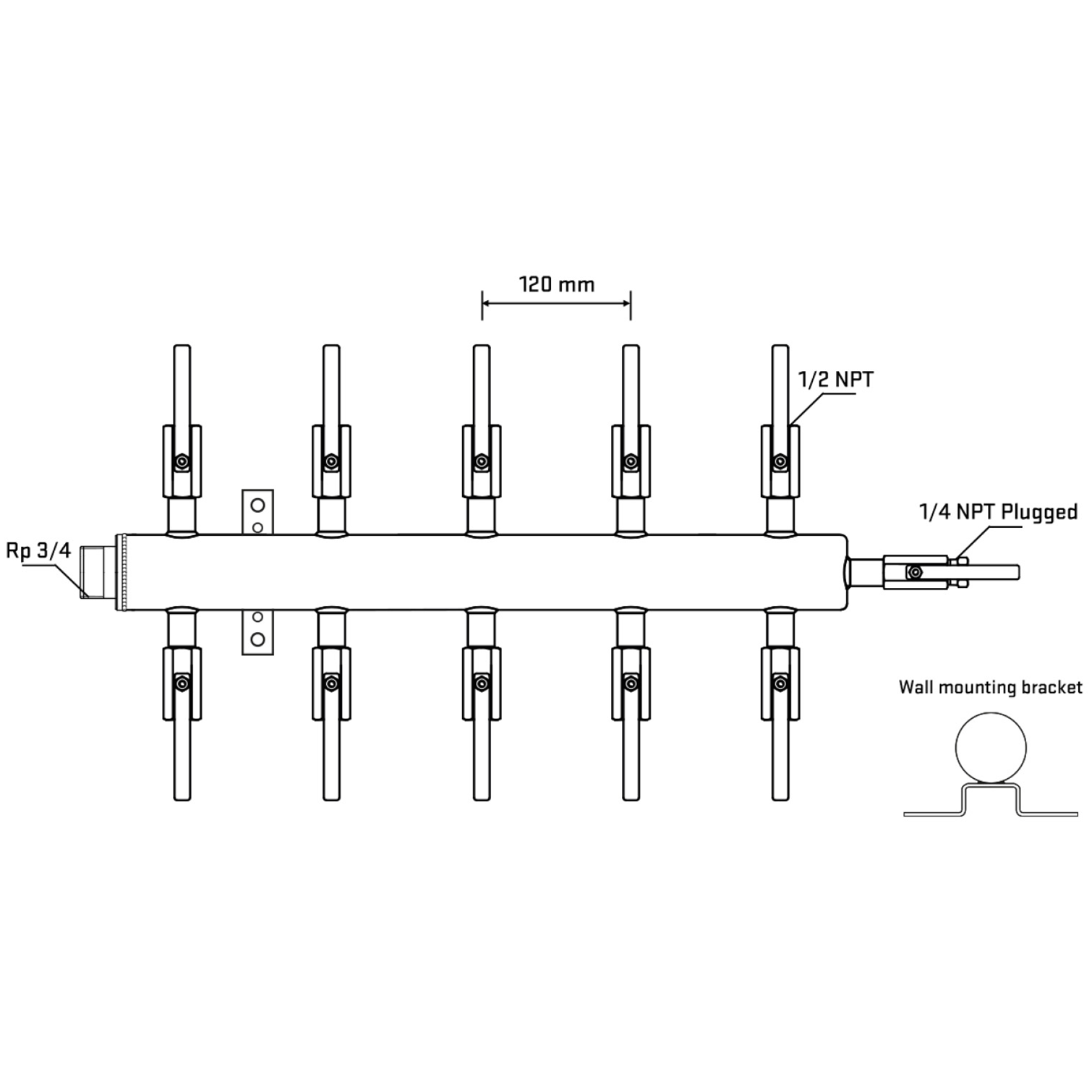 M510B080622 Manifolds Stainless Steel Double Sided