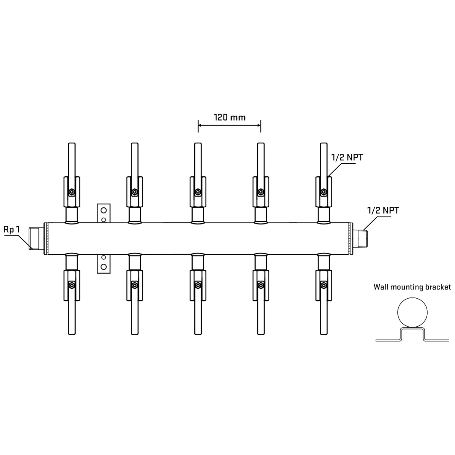 M510B080732 Manifolds Stainless Steel Double Sided