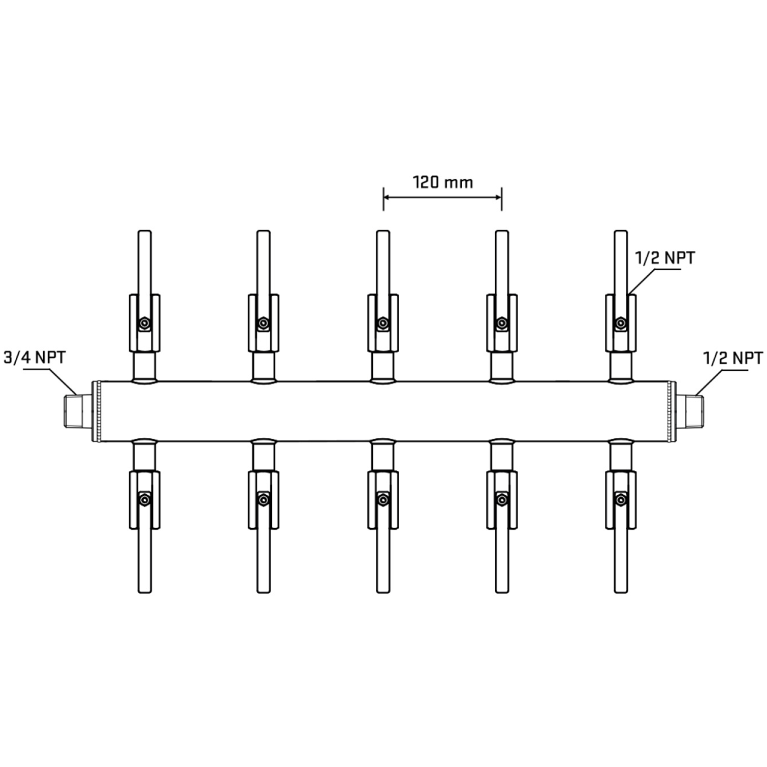 M510B080830 Manifolds Stainless Steel Double Sided