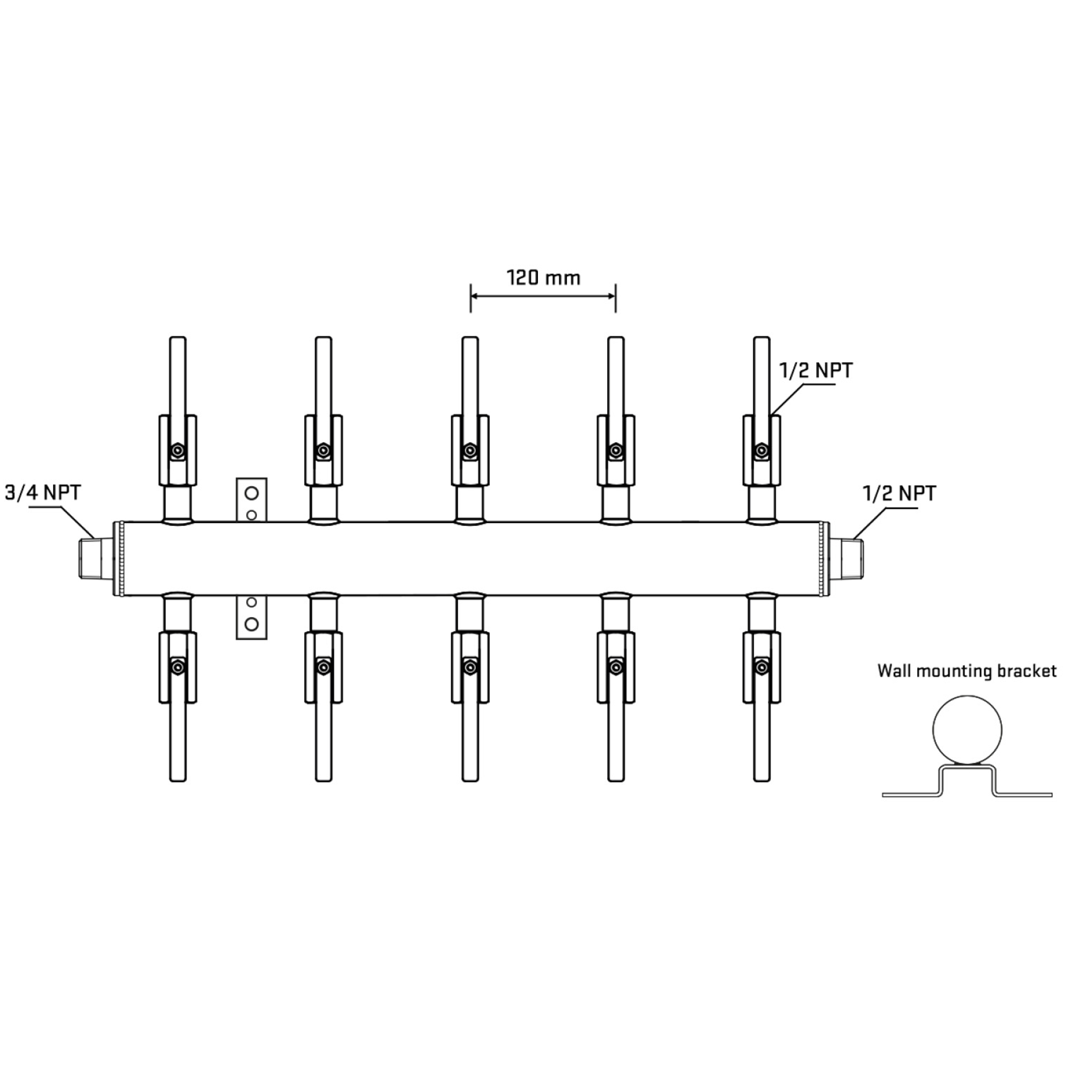 M510B080832 Manifolds Stainless Steel Double Sided