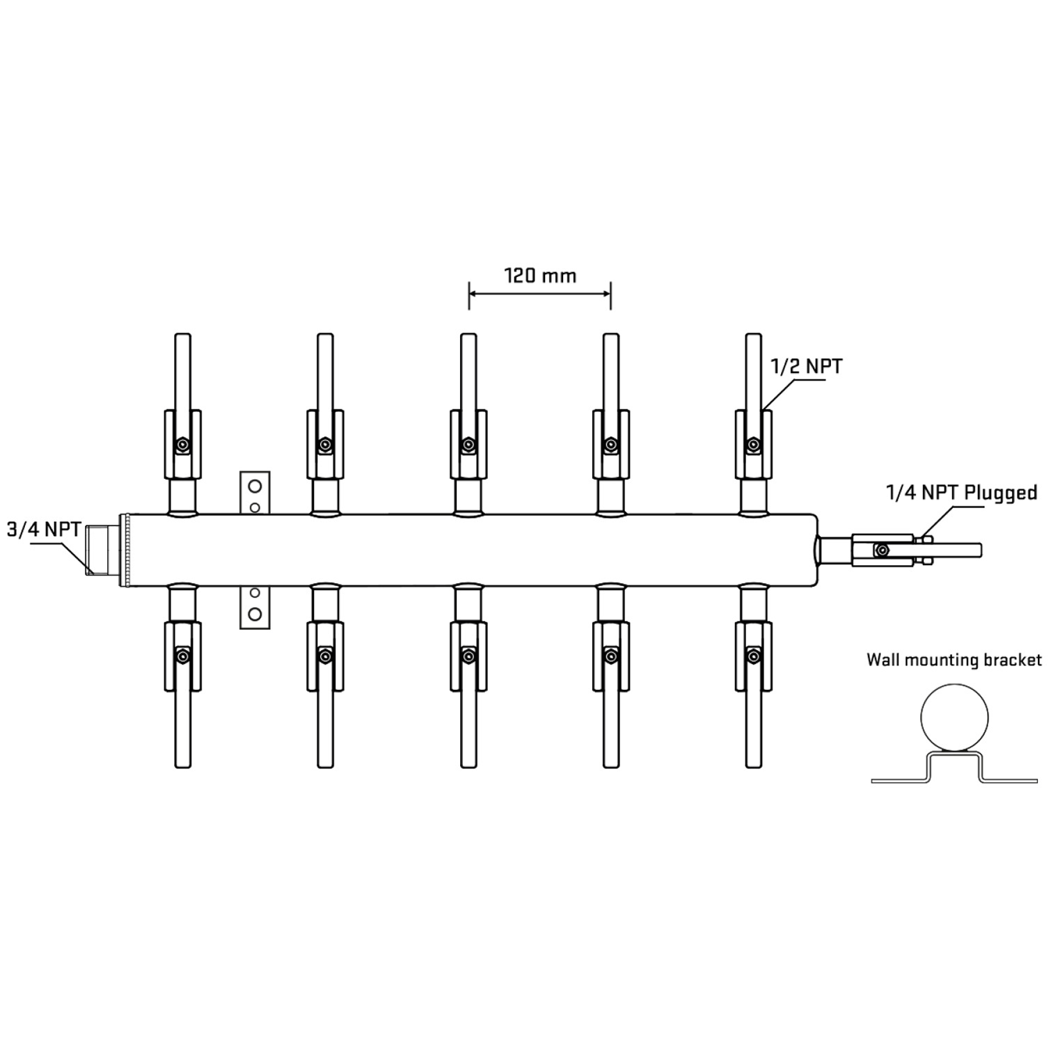 M510B081022 Manifolds Stainless Steel Double Sided