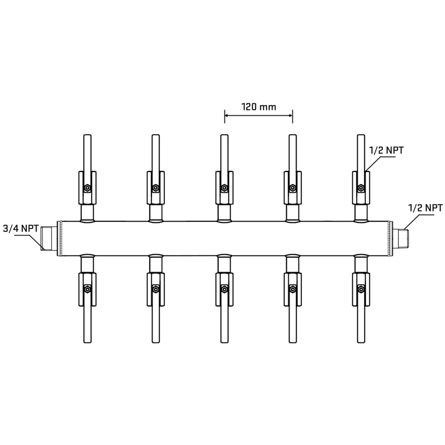 M510B081030 Manifolds Stainless Steel Double Sided