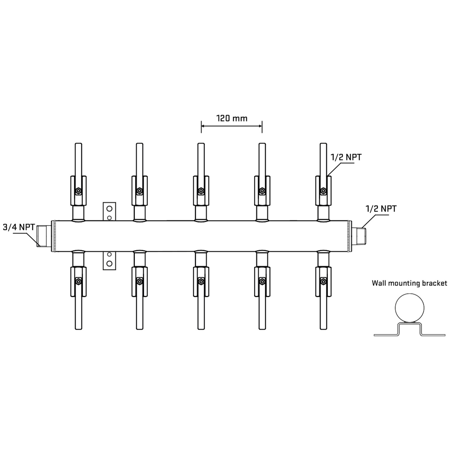 M510B081032 Manifolds Stainless Steel Double Sided